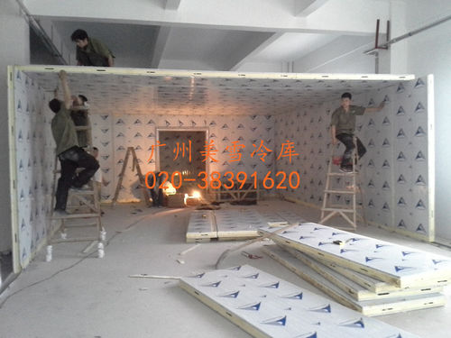 果蔬冷库--白云103平方冷藏库-施工特写,