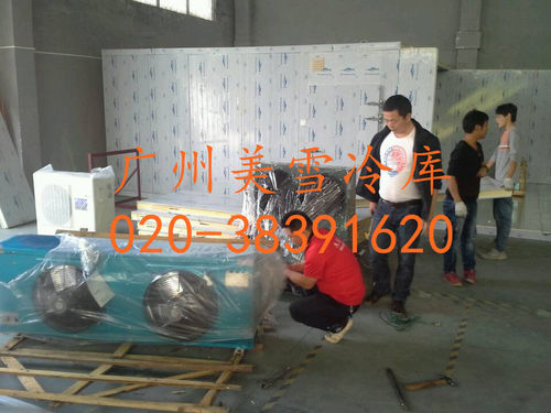 水果冷库--萝岗100立方双温冷库-安装中,